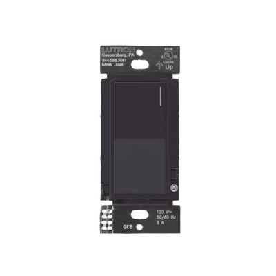 [RRSTRSMN] (RadioRA3) Apagador Auxiliar de pared, compañero de apagadores multilocación. Usar en 3 vías o escalera. Color negro.