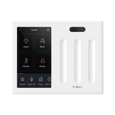 [BHA120USWH3C] Control touch desde su pantalla en pared, compatible con 3 cargas para controlar iluminacion.