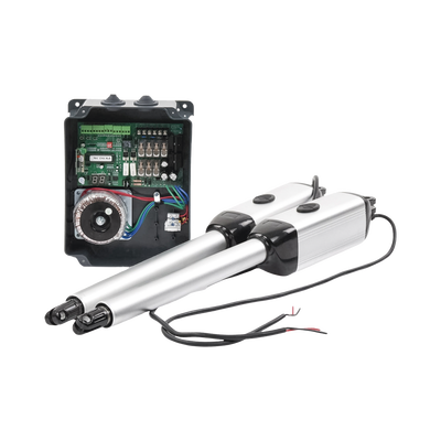 Kit de brazos para automatizar portones vehiculares abatibles de 2 hojas/ 3 Mts / 300 Kg / Uso solo residencial / Compatible con respaldo de energía 