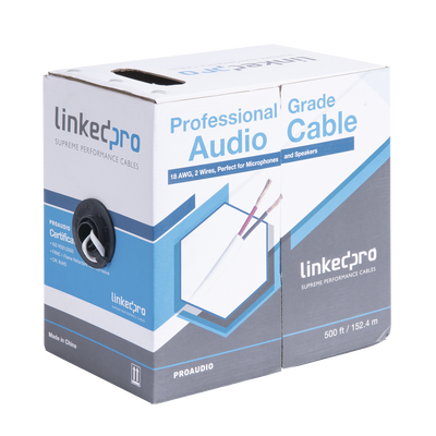 [PRO-AUDIO] Cable para audio profesional de 2 conductores calibre 18 para aplicaciones de audio y automatización bobina de 152 m