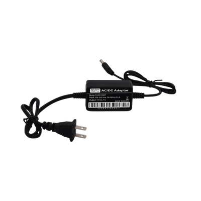 [PL-DC-1000T] Adaptador de Pared de 12Vcc @ 1 A con cable y clavija Nema 1-15 / 0.5 metros a la toma de alimentación / 0.5 metros a la conexión del dispositivo