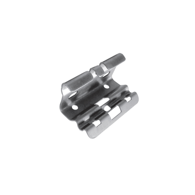 Mini clip automático, para unir tramos de charola, con acabado Electro Zinc 