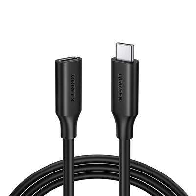 [10387] Cable USB-C Macho a USB-C Hembra | 1metro | USB-C 3.1 Gen 2 | Compatible con Thunderbolt 3 | TPE |  Transferencia de Datos 10 Gbps | Soporta hasta 100W para Carga Rápida |  Reversible.