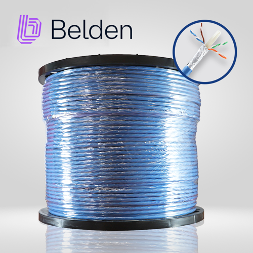 Cable utp cat6a belden 10gxw12 0061000 forro pvc azul cmr riser 4 pares 500mhz calibre 23 awg 100% cobre uso interior diametro 0.260 especial para instalaciones ethernet hasta 10gbase-t,wi-fi 6 ,wi-fi 5,poe++,centros de datos,hdbaset 4k uhd, certificable bobina 1000 pies 305 metros