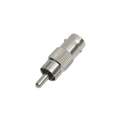 [TT-RG-03] Adaptador en línea para 75 Ohm, de conector BNC hembra a RCA macho en aplicaciones de Audio-Video para cámaras, monitores y DVR´s.