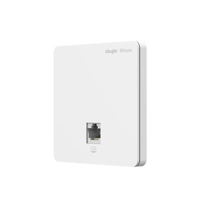 [RG-RAP1200F] Punto de Acceso para pared, 802.11ac Wave 2, MIMO 2X2, 1.2 Gbps, puerto adicional frontal 10/100 ideal para habitaciones