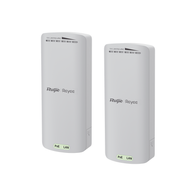 [RG-EST100-E] Kit Enlace Inalámbrico de 500 m Preconfigurado + Ajuste Automático de Potencia / Hasta 300 Mbps / Doble Puerto LAN