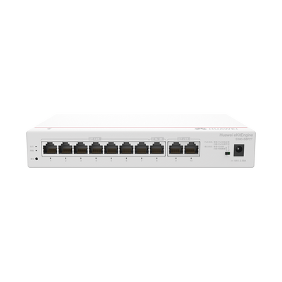 [S380-S8P2T] HUAWEI eKit - Router Multi-Servicio / 2 puerto 10/100/1000 Mbps(WAN) / 1 puerto 10/100/1000 Mbps(WAN/LAN) PoE / 7 puertos 10/100/1000 Mbps(LAN) PoE / 124W / Rendimiento 2 Gbps / Controla hasta 64 APs / Hasta 250 Clientes / Administración Nube Grati