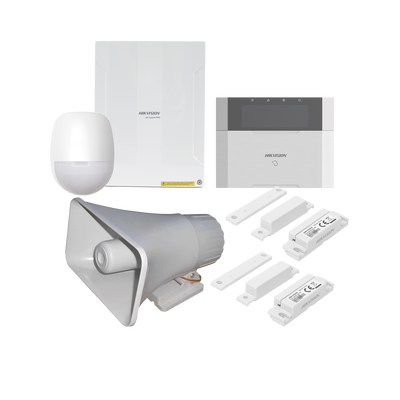 [DS-PHA64-LP/PACK(30W)] KIT Panel de Alarma  AX HYBRID PRO / 1 Panel Híbrido / 1 Teclado LCD / 1 PIR / 2 Contactos Magnéticos / 1 Sirena de 30 Watts