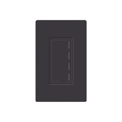 [RRSTHN4BMN] (RadioRa3) Botonera Sunnata Negro 3 escenas y 2 botones subir/bajar para Radio RA3, programe escenas diferentes en cada botón.