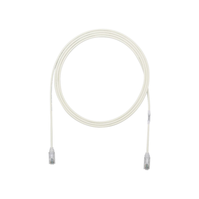 Cable de Parcheo TX6, UTP Cat6, Diámetro Reducido (28AWG), Color Blanco Mate, 1ft 