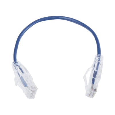 Cable de Parcheo Slim UTP Cat6 - 20 cm Azul Diámetro Reducido (28 AWG)