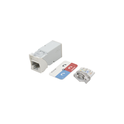 Jack Z-MAX Cat6A, UTP, Montaje híbrido en Placa de Pared (Plano y Angulado), Color Blanco, Versión Bulk (Sin Empaque Individual)