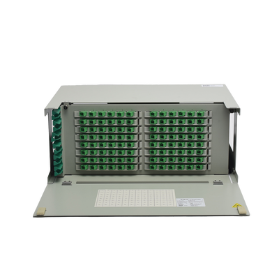[ODU19RP-CSS96-B] Distribuidor de Fibra Óptica para 96 empalmes, con 96 acopladores SC/APC y 96 pigtails, 19", 4 UR
