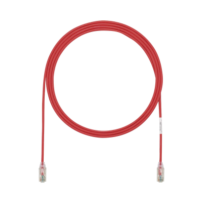 Cable de Parcheo TX6, UTP Cat6, Diámetro Reducido (28AWG), Color Rojo, 7ft 