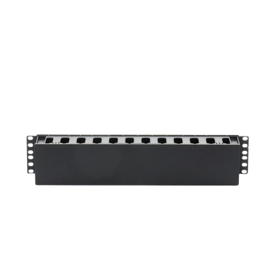 [LP-ORG-02] Organizador de Cables Horizontal de 2U para Rack de 19", Fabricado en Polímero Resistente a Deformaciones y Rayones