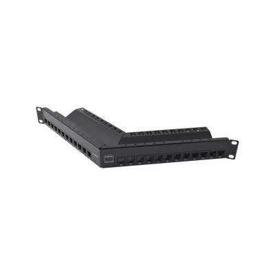 Patch Panel Z-MAX de 24 puertos, Blindado, Precargado con Jacks Categoria 6A, Angulado, 1UR