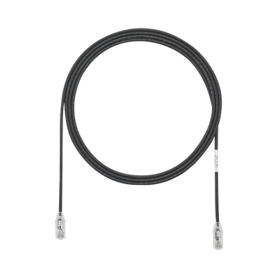 Cable de Parcheo TX6, UTP Cat6, Diámetro Reducido (28AWG), Color Negro, 7ft 