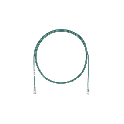 Cable de Parcheo TX6, UTP Cat6, Diámetro Reducido (28AWG), Color Verde, 3ft 