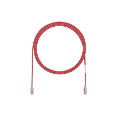 Cable de Parcheo TX6, UTP Cat6, Diámetro Reducido (28AWG), Color Rojo, 10ft 