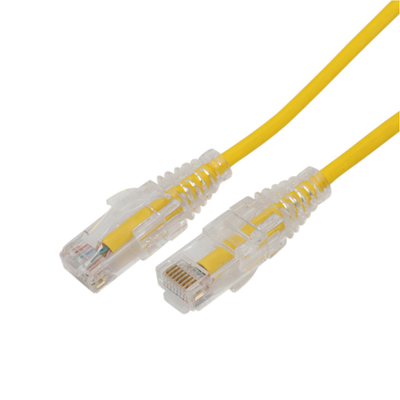 [LP-UT6A-05-YE28]  Cable de Parcheo Slim UTP Cat6A - 0.5 m Amarillo, Diámetro Reducido (28 AWG)