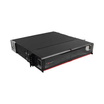 [LVE-2U-MD-P01A] Distribuidor de Fibra Óptica de Alta Densidad LigthVerse *Pro* Para Rack de 19in, Acepta 8 Placas Plug and Play, Hasta 192 Fibras, 2 UR