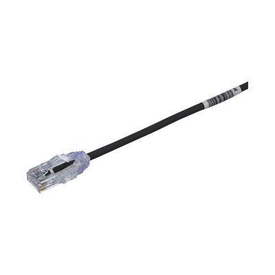 Cable de Parcheo TX6, UTP Cat6, Diámetro Reducido (28AWG), Color Negro, 1ft 