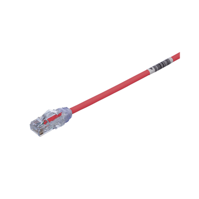 Cable de Parcheo UTP Cat6A, CM/LSZH, Diámetro Reducido (28AWG), Color Rojo, 10ft