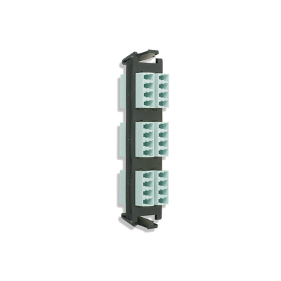 Placa acopladora de Fibra Óptica Quick-Pack, Con 6 Conectores LC Quad (24 Fibras), Para Fibra Multimodo, Aqua