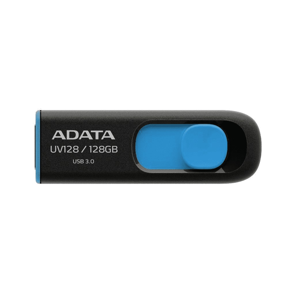 Memoria USB ADATA UV128 - Negro, 128 GB, USB 3.2 (retrocompatible con 3.0 y 2.0), 100 MB/s, 40 MB/s
