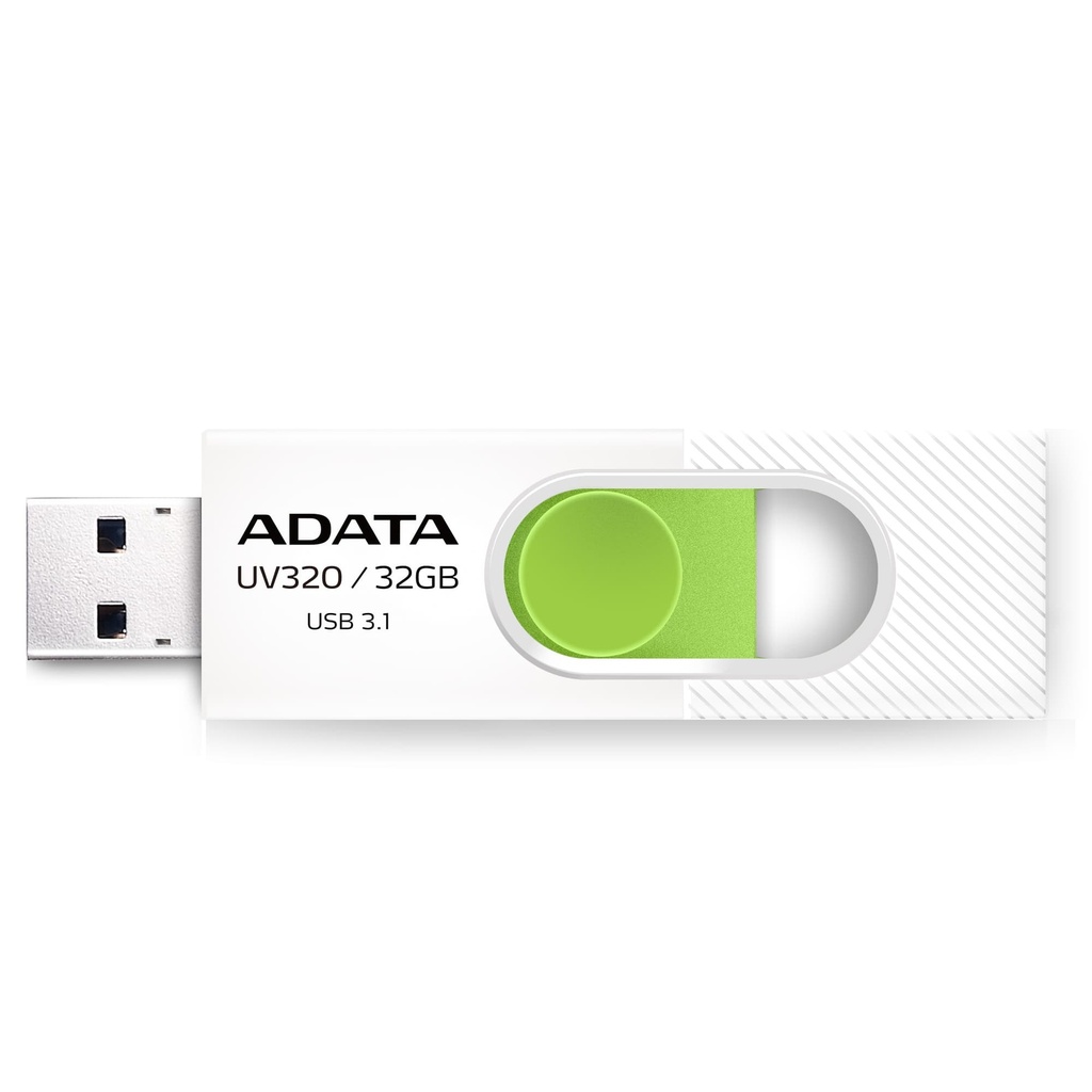 Memoria USB ADATA AUV320-32G-RWHGN - Blanco/Verde, 32 GB, USB 3.2
