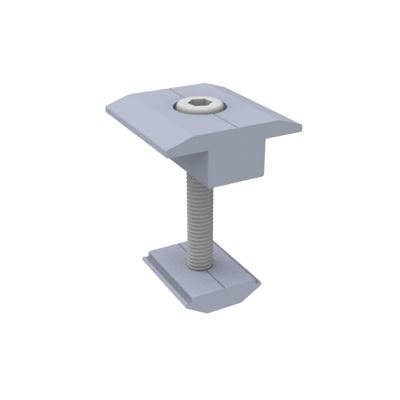 Sujetador Intermedio 30 mm para montaje de paneles solares en riel 5 Y 8 