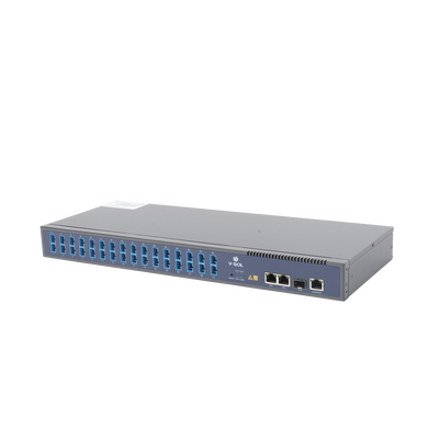 OLT de 1 GPON puerto con Splitter de 1 a 32 SC/UPC Incluido  + 3 puertos Uplink (2 puertos Gigabit Ethernet + 1 puerto SFP/SFP+) , hasta 128 ONUS