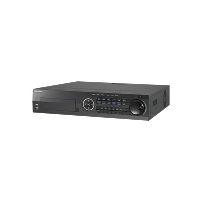 [IDS-8116HQHI-M8/S(S)] DVR 16 Canales TurboHD + 8 Canales IP / 3K / 5 Megapixel /  8 Bahías de Disco Duro / 16 Entradas de Audio Fisicas (Microfono por Separado) / Audio por coaxitron / Acusense / 16 Entradas de Alarma / POS / H.265+