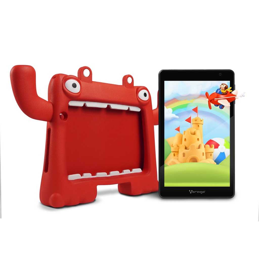 TABLET VORAGO PAD-8 KIDS ANDROID 13 QUADCORE 4GB 64GB DUALCAM WIFI BT GMS FUNDA ROJA -
