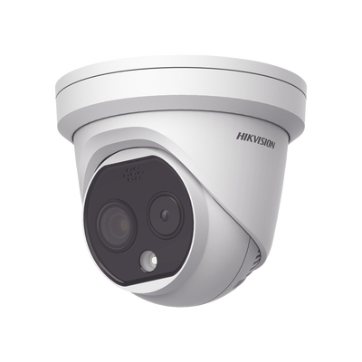 [DS-2TD1217-2/QA] Turret IP Dual / Térmica 1.8 mm (160 x 120) / Óptico 2 mm (4 Megapixel) / Detección de Personas 53 mts / 15 mts IR / Exterior IP67 / PoE / Termométrica / Detección de Temperatura / Sirena y Luz / Micro SD 32 GB Incluida 
