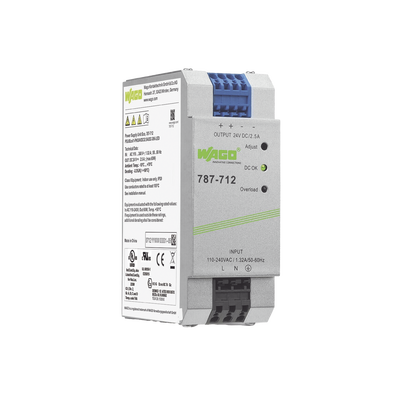 [787-712] Fuente de alimentación; ECO; monofásico; Tensión de salida 24V DC; Corriente de salida 2,5A; DC-OK LED; 4,00 mm²