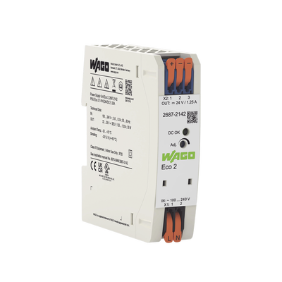 [2687-2142] Fuente de alimentación; Eco 2; monofásico; Tensión de salida 24V DC; Corriente de salida 1,25A; DC-OK LED