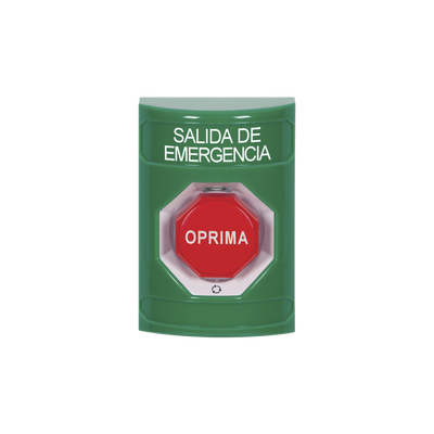 [SS2109EX-ES] Botón de Salida de Emergencia , Texto en Español,  Acción Mantenida, Girar para Restablecer, LED de iluminación