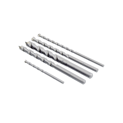 Juego de 5 Pzas. de Broca para Concreto, Zanco Recto (3/16", 1/4", 5/16", 3/8" y 1/2").