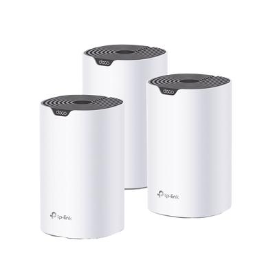 Kit 3 Routers Inalámbricos MESH Interior para Hogar / Doble Banda Wi-Fi 5 AC1900 Mbps / 3 Puerto Gigabit WAN/LAN / 3 Antenas Internas / Administración Mediante la App Deco (iOS, Android) 
