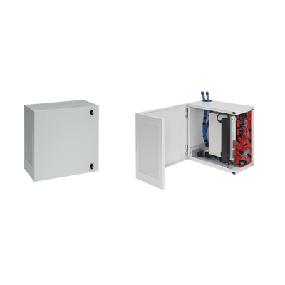 [DBL242412G] Gabinete de Montaje en Pared L-Box, 610 x 610 x 313 mm, de Acero, 6 UR, Color gris
