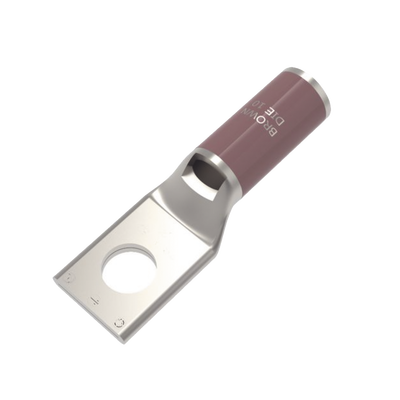 [HUB-YA2-CL6] Zapata Terminal de Compresión de Cobre Electrolítico Estañado de Cañón Corto para Tornillo de 1/2" y Calibre 2 AWG.