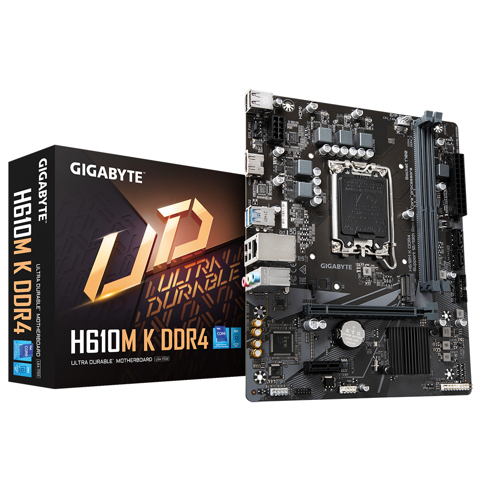 Tarjeta Madre Gigabyte Micro-ATX H610M K DDR4 - S-1700, Intel H610 Express, HDMI, 64GB DDR4 para Intel