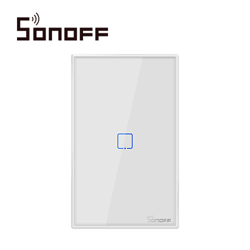 Apagador de pared touch on/off sonoff t2us1c (nueva versión) smart inalámbrico wifi para solución de smart home con temporizador para ios y android compatible con alexa/google home/ifttt 1ch wifi 2.4ghz rf 433 hasta 2amp