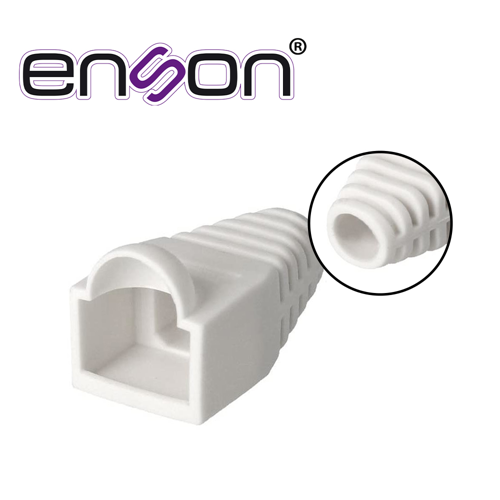 Bota plastica blanca enson capuchon para proteccion de plug rj45 para cable de 6mm