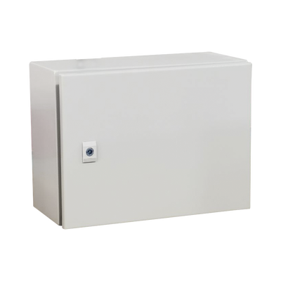 [PST-4030-30A] Gabinete de Acero IP66 Uso en Intemperie (400 x 300 x 300 mm) con Placa Trasera Interior Metálica y Compuerta Inferior Atornillable (Incluye Chapa y Llave T). Ideal para Centros de Carga y Tableros de Control.
