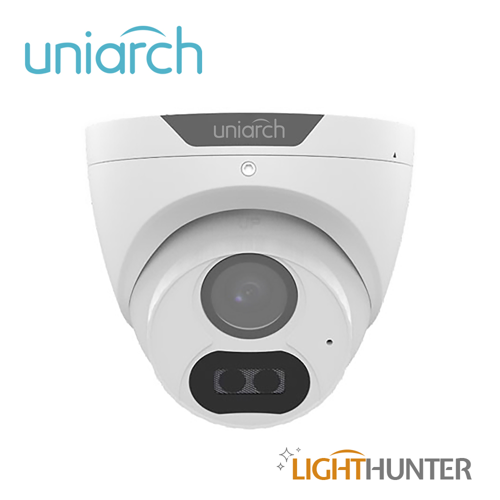 Camara analogica lighthunter turret uniarch uac-t122-af28lm / uac-t122-af28lm-h / 2mp / ahd/tvi/cvi/cvbs / lente fijo 2.8 mm / 12 vcd / ip67 / ir 20m / dwdr / menu osd / microfono integrado / defog / 3 axis / interior / exterior / metal plastica