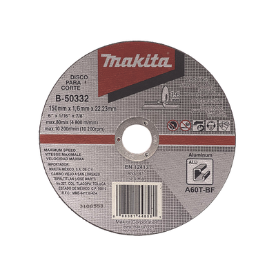 [B-50310] Disco de corte para Aluminio de 4 1/2"