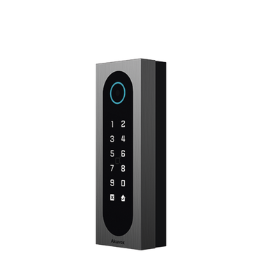 Control de Acceso Slim Akuvox A08S / Aluminio y Vidrio Templado / IP65 & IK09 / Capacidad para 20,000 Tarjetas / Métodos de Acceso Multi (QR, Bluetooth, PIN, RFID) / Soporta Wiegand / 1 Salida de Relay